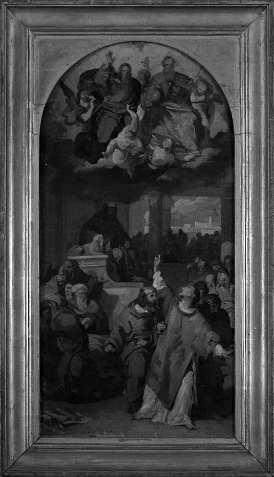 Apparizione di Cristo e Dio Padre a Santo Stefano dinanzi al sinedrio - Pinacoteca Civica, Gipsoteca Uno Gera, Ripatransone, Ascoli Piceno